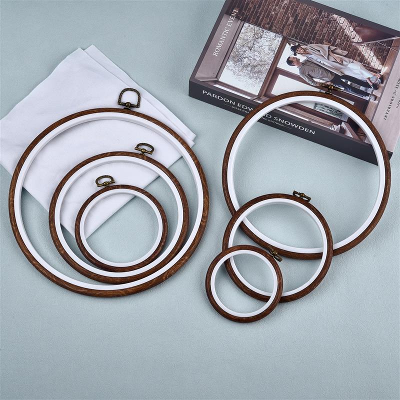 Stitch Marker Ring - Vòng Gỗ Hình Oval Màu Thêu