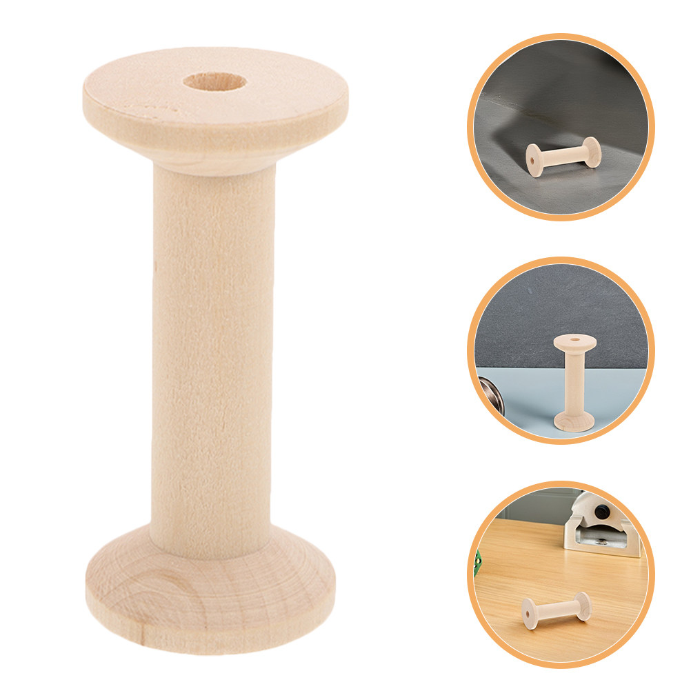 Embroidery Ribbon - 4Pcs Wooden Thread Spools Set Large