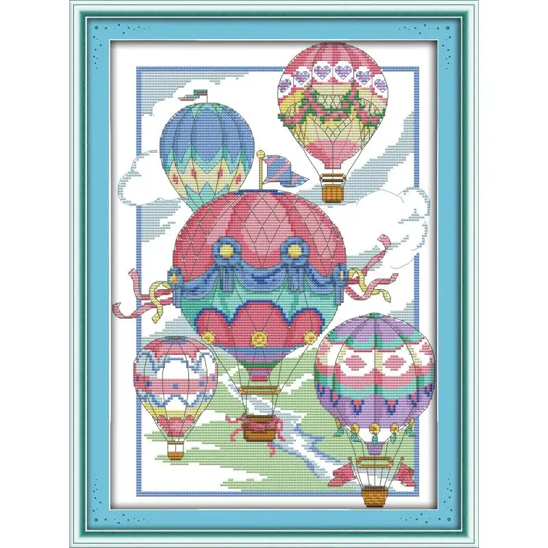 Embroidery Cross Stitch Patterns - Hot Air Balloon Pattern Diy Cross