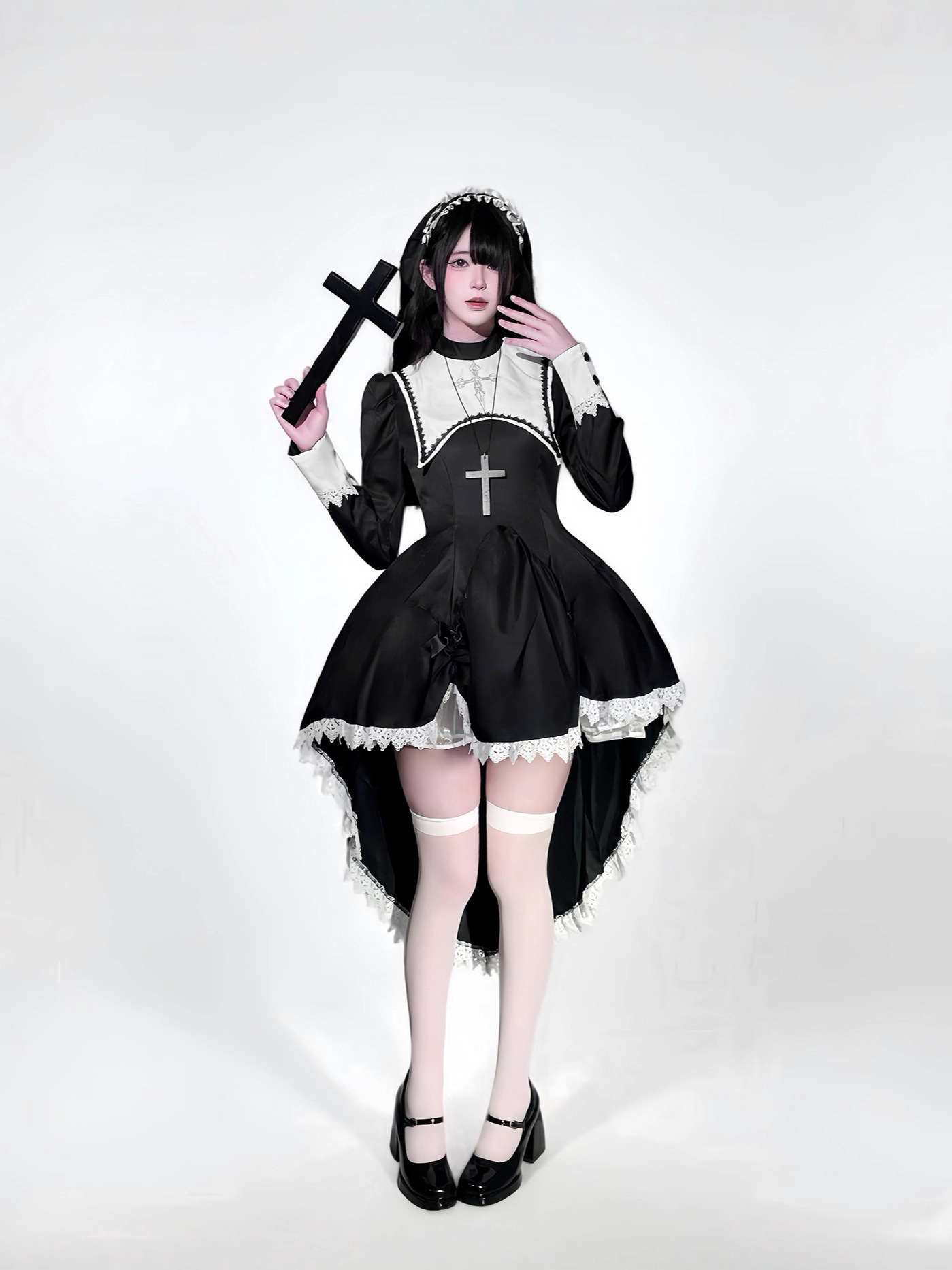 Embroidery Gothic - Gothic style dark embroidery cross Halloween