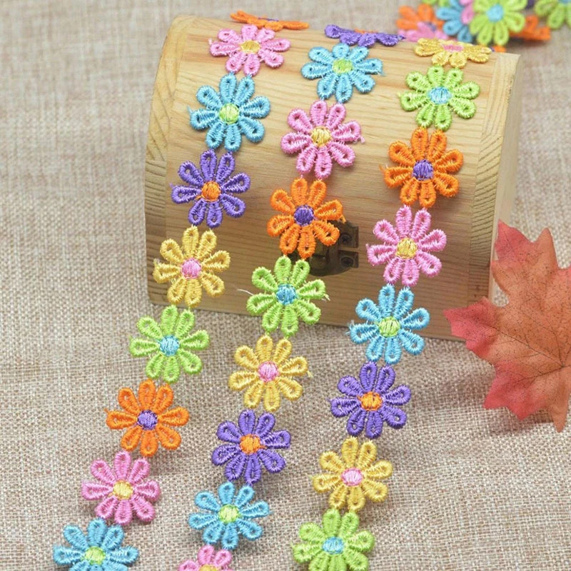 Embroidery Daisy Flower - 15yards Colorful Daisy Flower Embroidery Lace