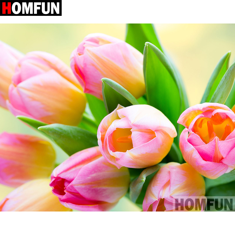 Embroidery Cross Stitch Patterns - HOMFUN Rhinestone Painting Crystal Decor Diy