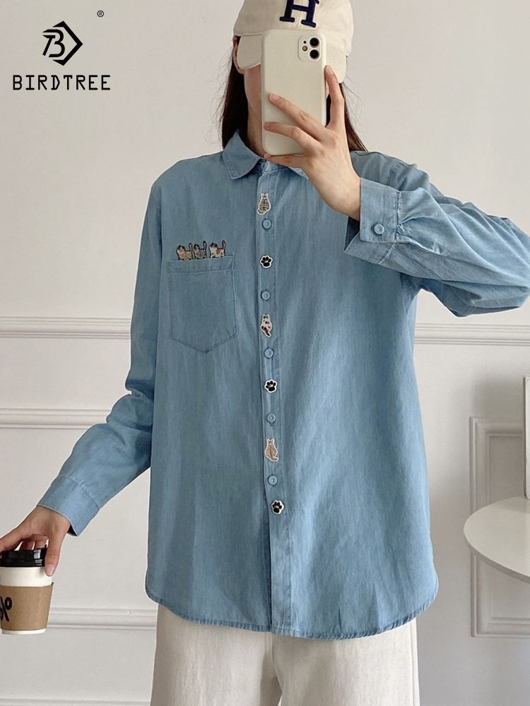 Embroidery Cat - New 2026 Spring Women Long Sleeve