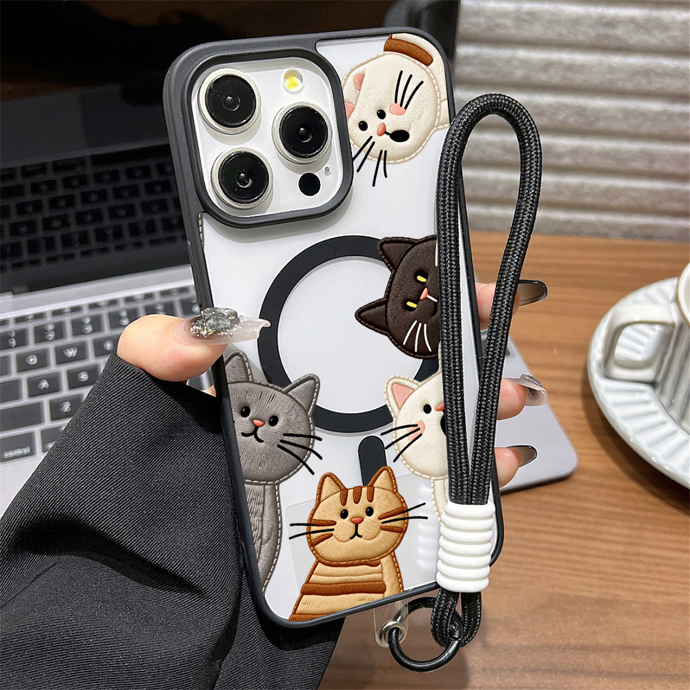 Embroidery Cat - Cute Faux Embroidery Cat Phone Case