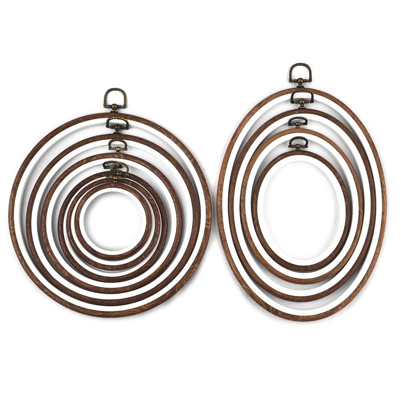 Vòng Gỗ Hình Oval Màu Thêu Tre - đánh giá và giá Stitch Marker Ring