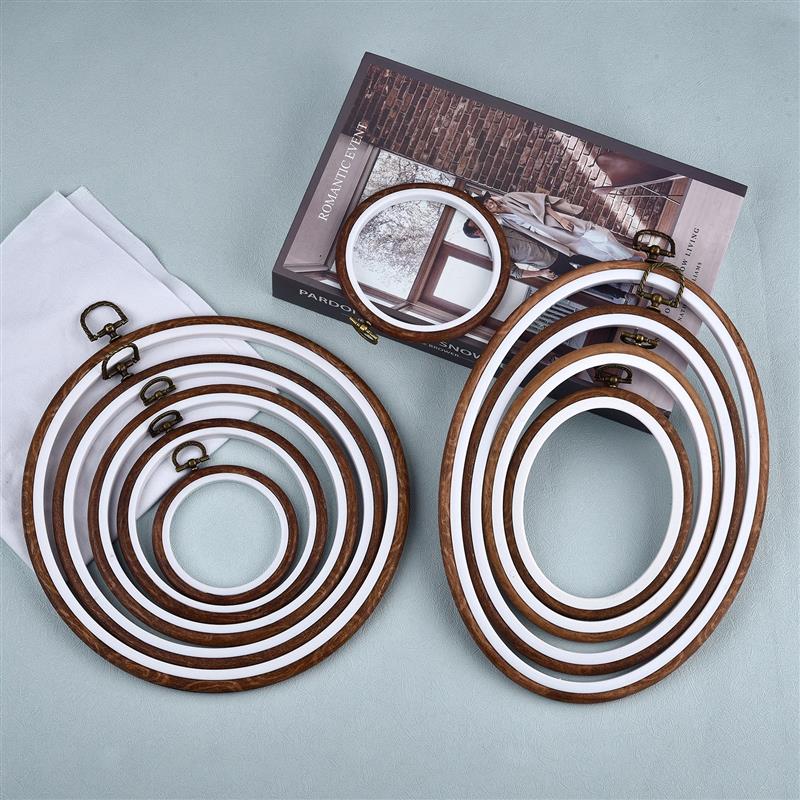 Vòng Gỗ Hình Oval Màu Thêu Tre - đánh giá và giá Stitch Marker Ring