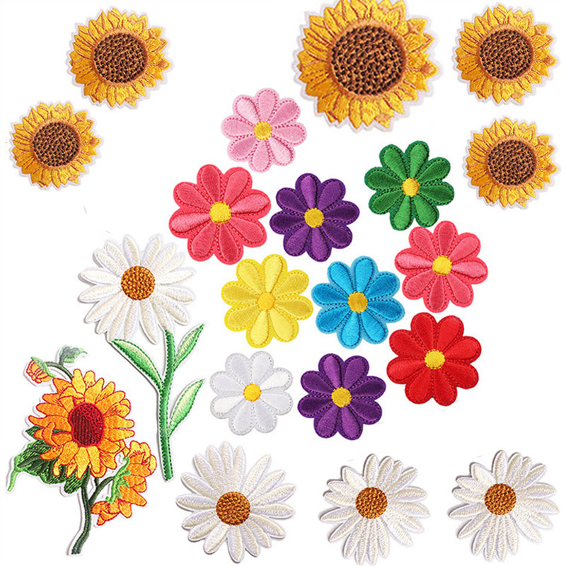 2-10Pcs Flower Iron on Patches - đánh giá và giá Embroidery Daisy Flower