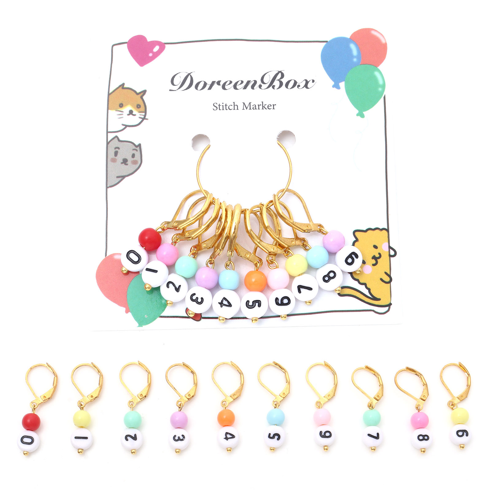 1 Bộ (10 Cái/bộ) đồng & Acryli - đánh giá và giá Stitch Marker Ring