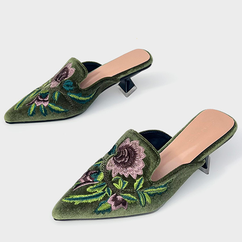 Embroidery Velour Women Shoes  - đánh giá và giá Embroidery Design