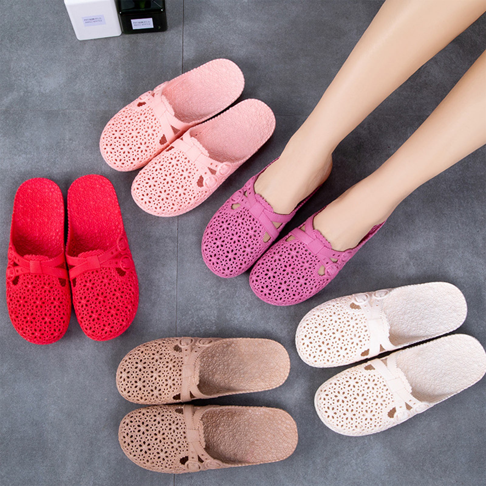 Wrap-Toe Breathable Slippers S - đánh giá và giá Embroidery Flat Shoes