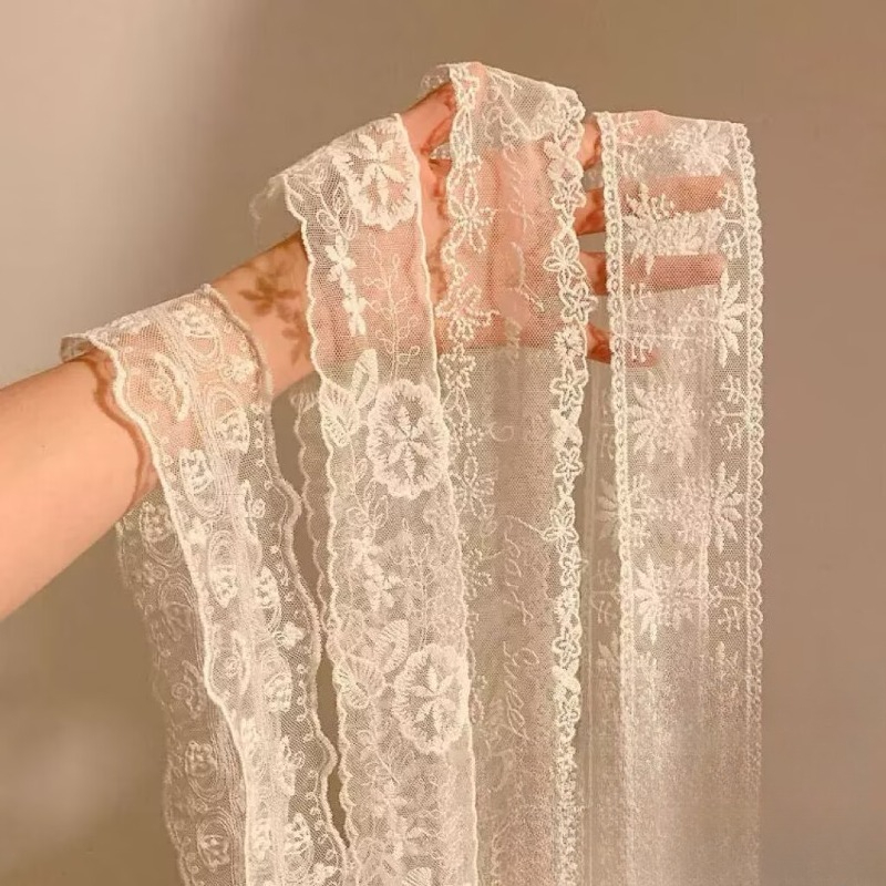 New Black White Long Lace Flow - đánh giá và giá Embroidery Ribbon
