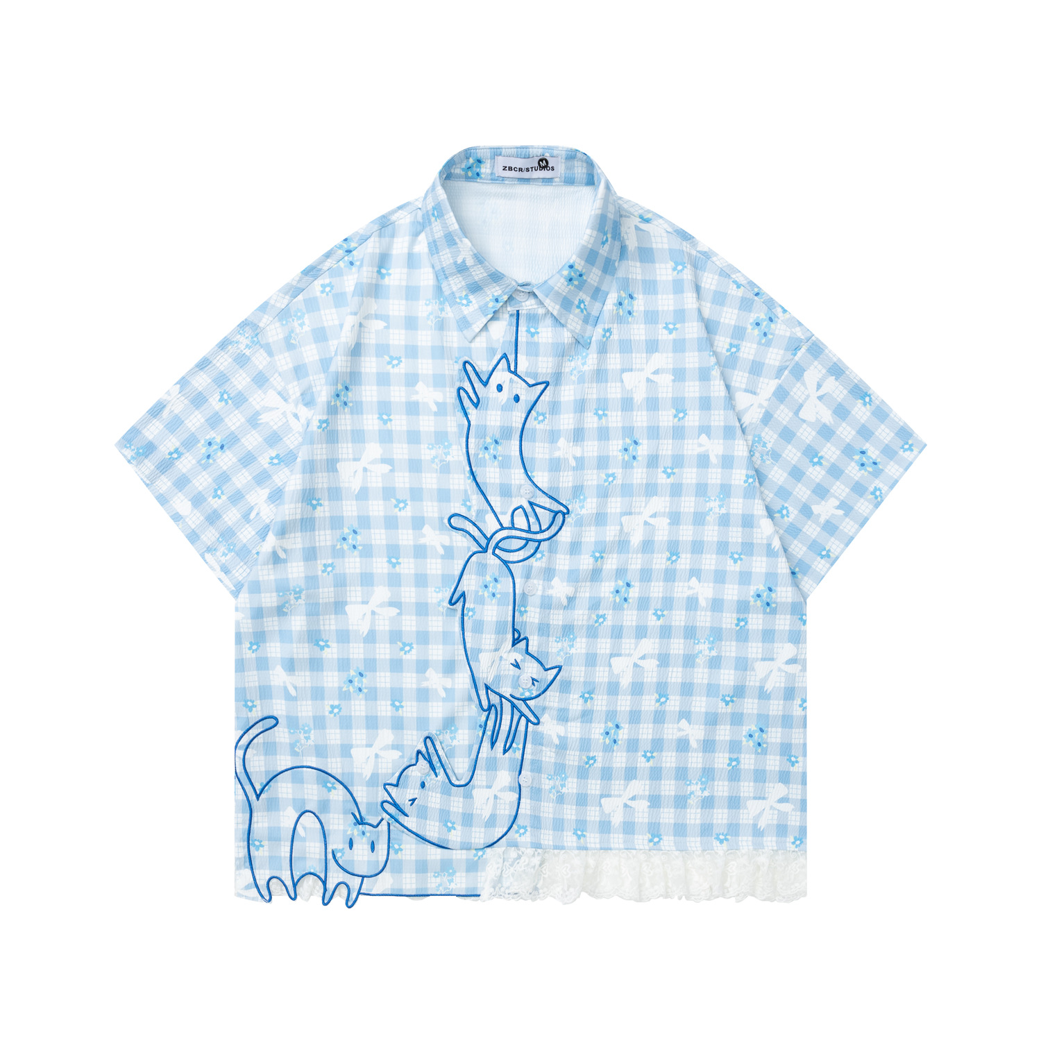 2026 Summer Casual Plaid Shirt - đánh giá và giá Embroidery Cat