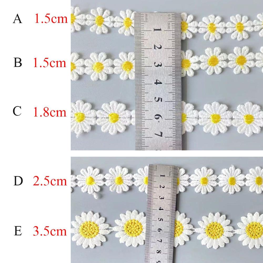 Beautiful White Embroidered Da - đánh giá và giá Embroidery Daisy Flower