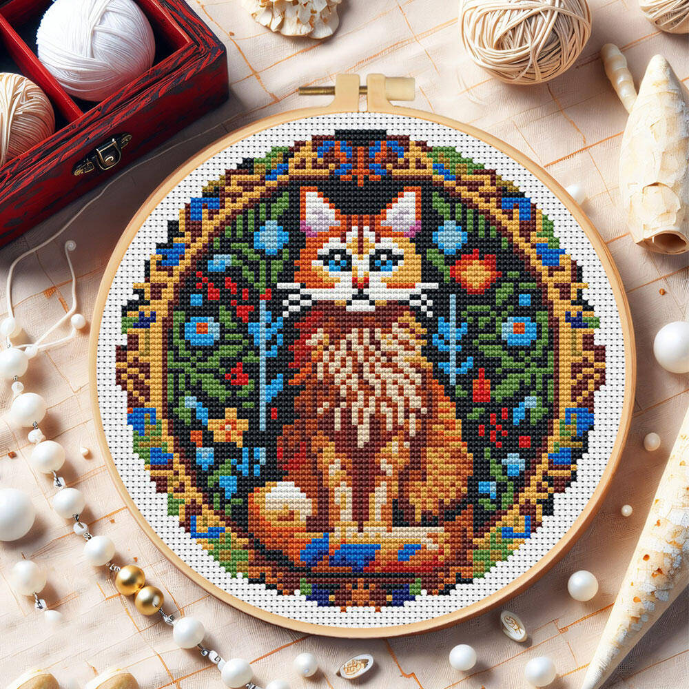 DIY Cross Stitch Cat Animal 11 - đánh giá và giá Stitch Marker Ring