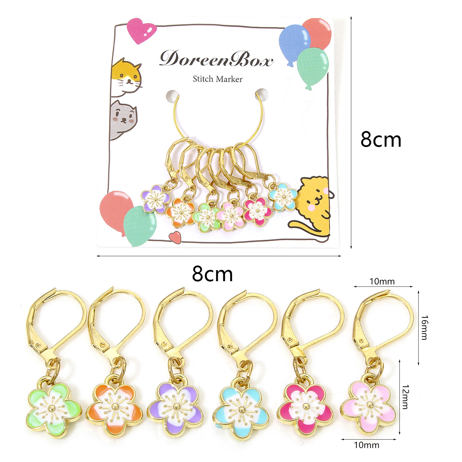 6pcs/Set Multicolor Enamel Sak - đánh giá và giá Stitch Marker Ring