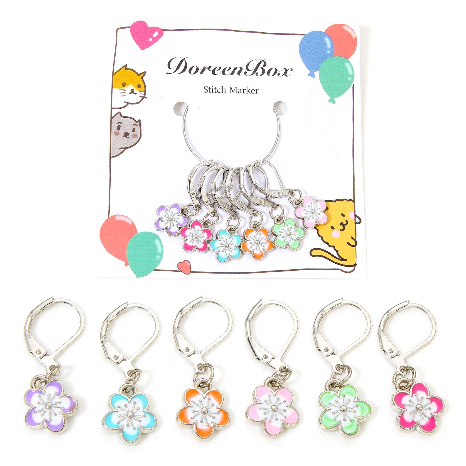 6pcs/Set Multicolor Enamel Sak - đánh giá và giá Stitch Marker Ring