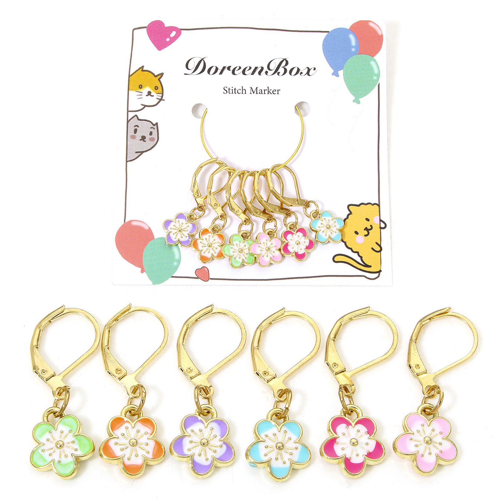 6pcs/Set Multicolor Enamel Sak - đánh giá và giá Stitch Marker Ring