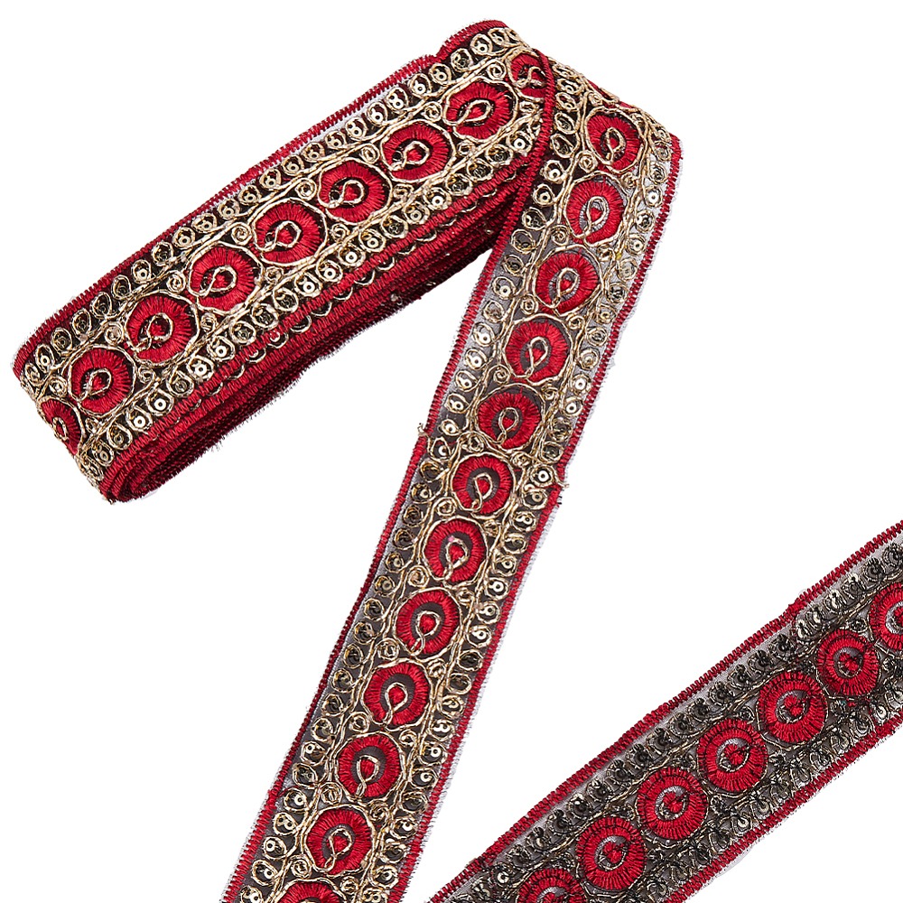 10 Yards 1.77 Inch Red Embroid - đánh giá và giá Embroidery Ribbon