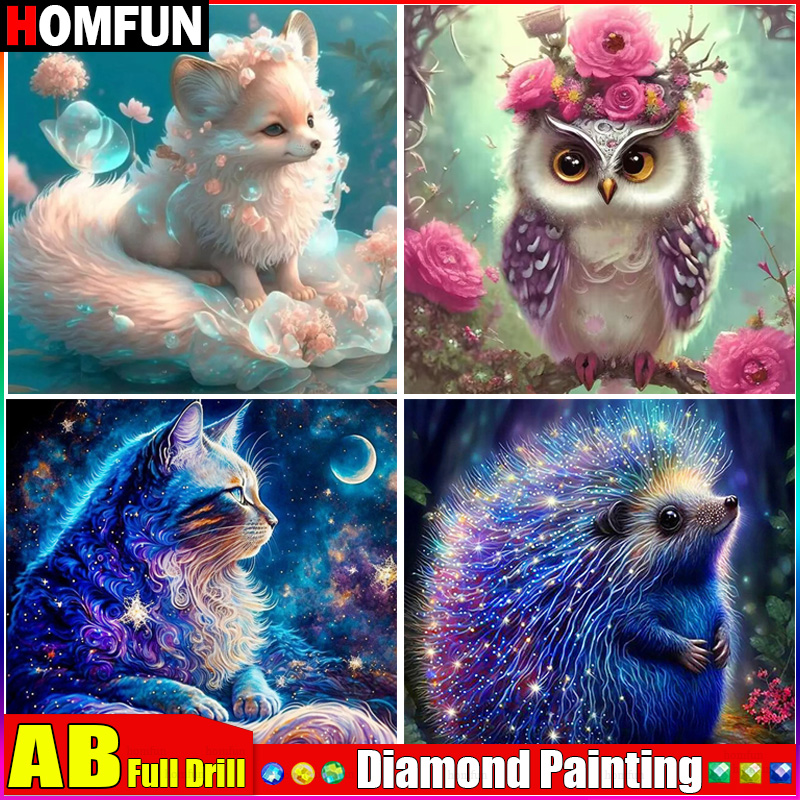 HOMFUN AB Full Diamond Embroid - đánh giá và giá Embroidery Cross Stitch Patterns
