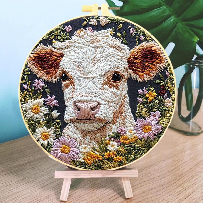 Embroidery Kits For Adults Cow - đánh giá và giá Embroidery Daisy Flower