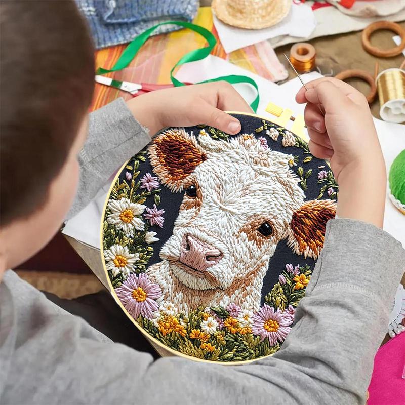 Embroidery Kits For Adults Cow - đánh giá và giá Embroidery Daisy Flower