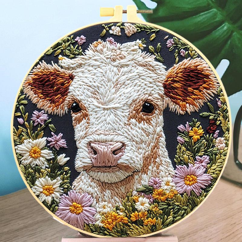 Embroidery Kits For Adults Cow - đánh giá và giá Embroidery Daisy Flower