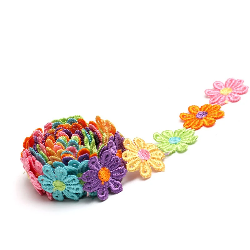 15yards Colorful Daisy Flower  - đánh giá và giá Embroidery Daisy Flower