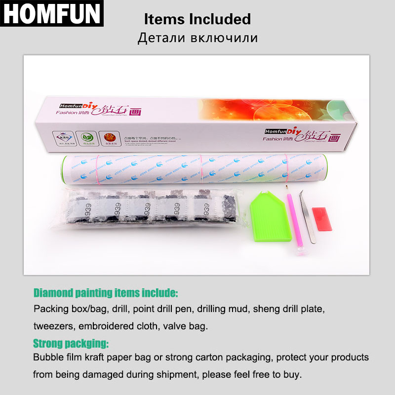 HOMFUN Full Kim Cương Thêu 