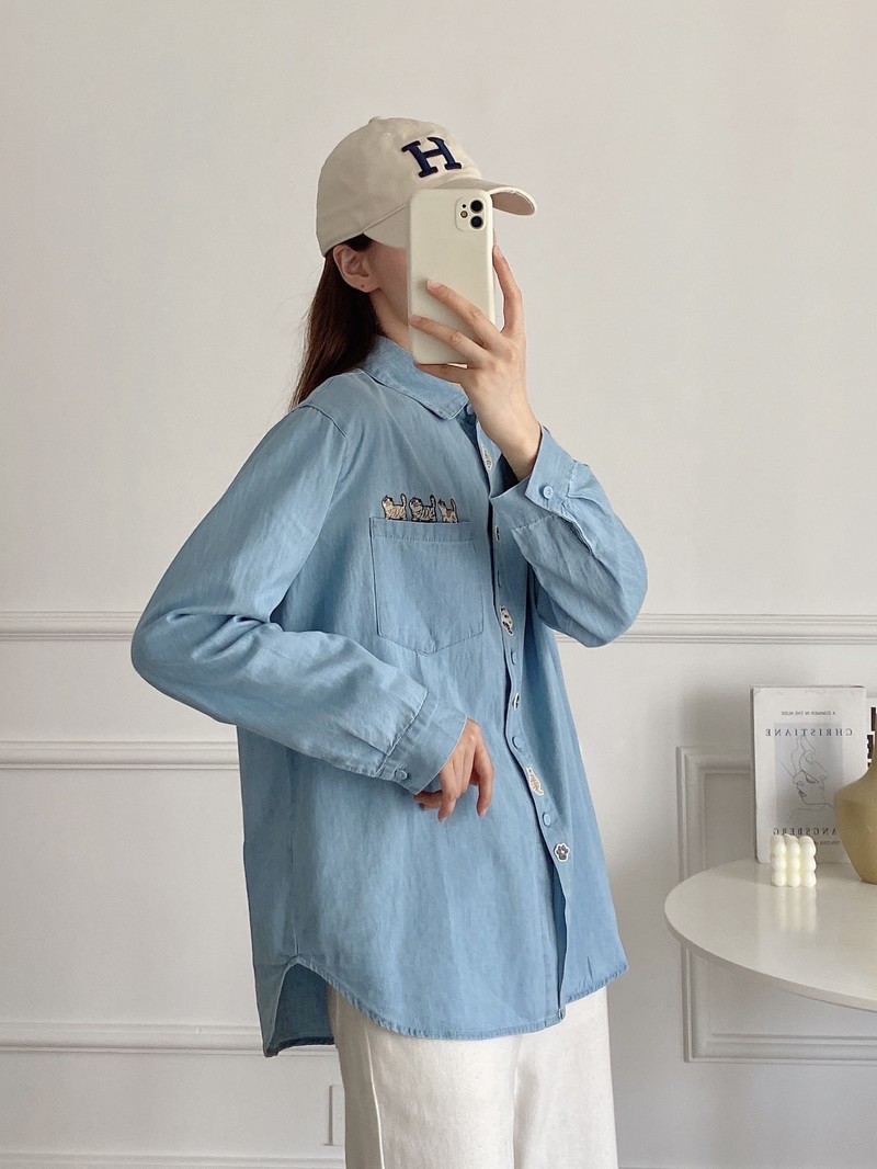 New 2026 Spring Women Long Sle - đánh giá và giá Embroidery Cat