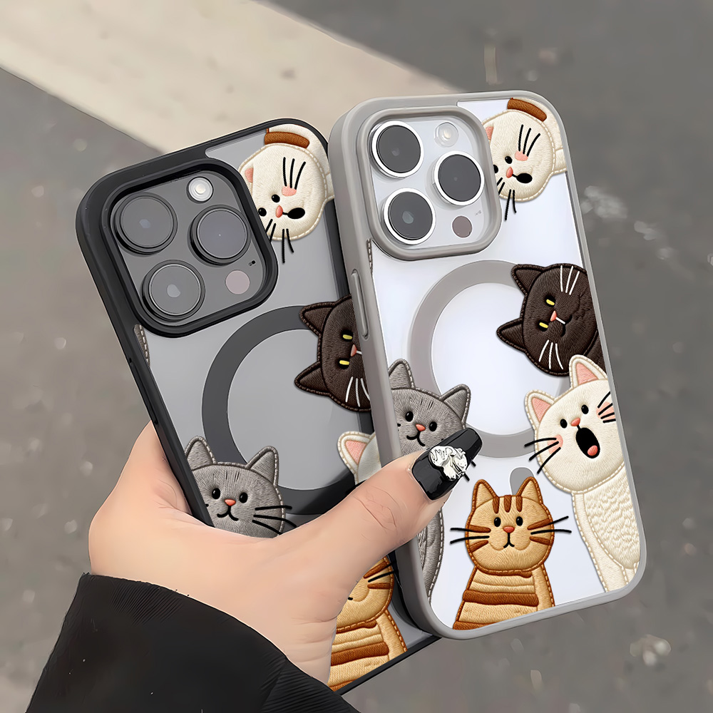 Cute Faux Embroidery Cat Phone - đánh giá và giá Embroidery Cat