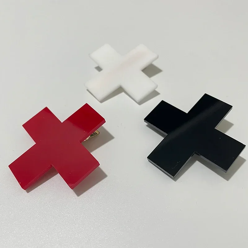 Y2K Red Cross Hair Clip Punk G - đánh giá và giá Embroidery Gothic